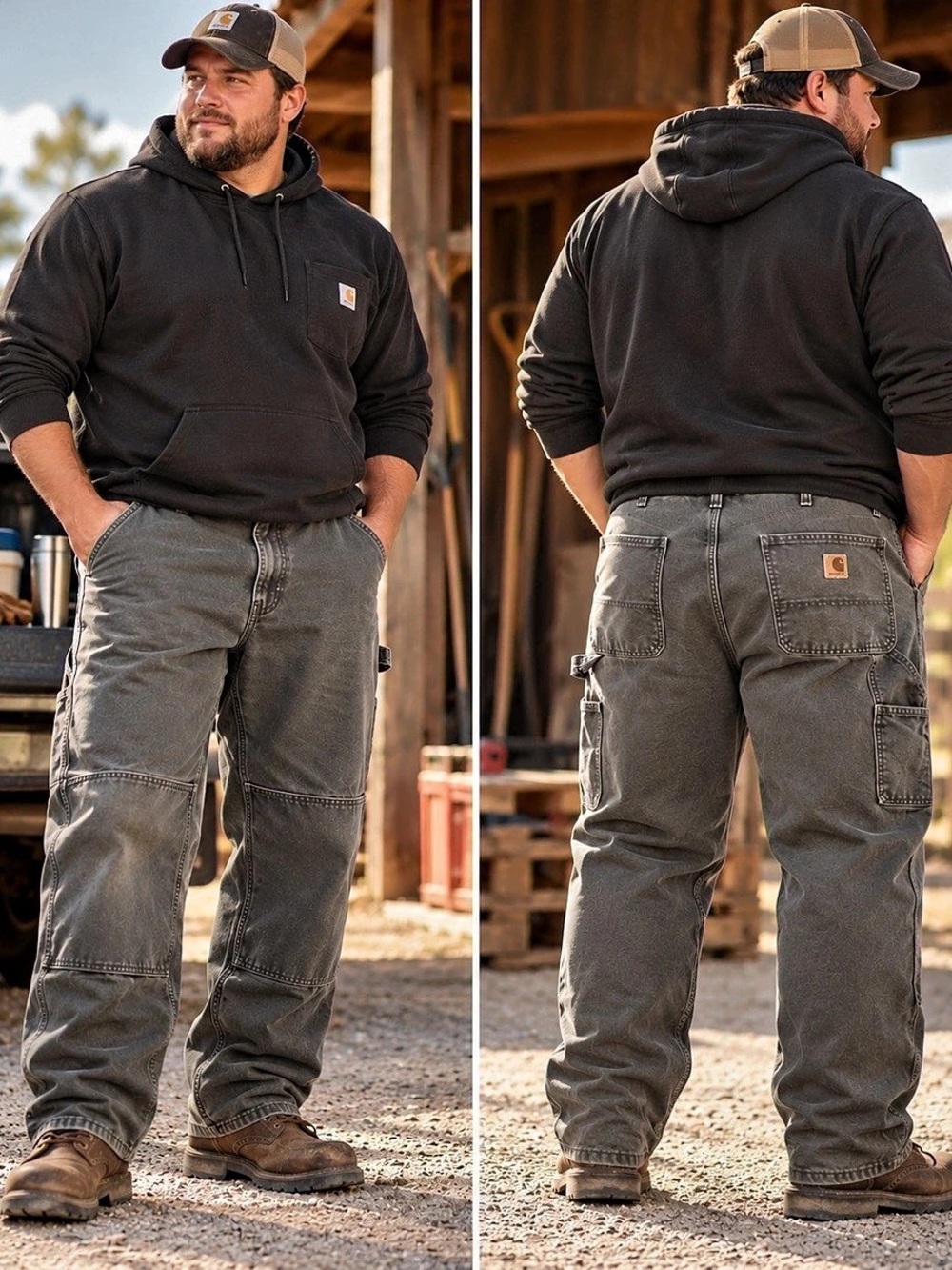 Carhartt 44x30 Double Knee Carpenter Work Pants Khaki Dungaree Utility Gorpcore
